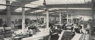 Обработка дерева в большом цеху, 1928 год